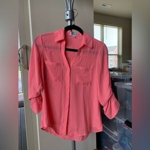 Satin Express portofino shirt women size XS - orange red